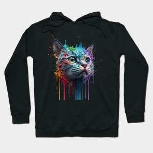 Cat Splash Art: Playful Fantasy Portrait #4 Hoodie